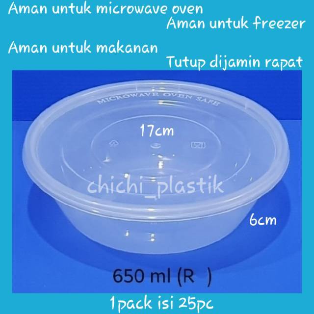 Thinwall food container 650ml / Kotak Makan Bening / Mangkok plastik / Mangkok Bening