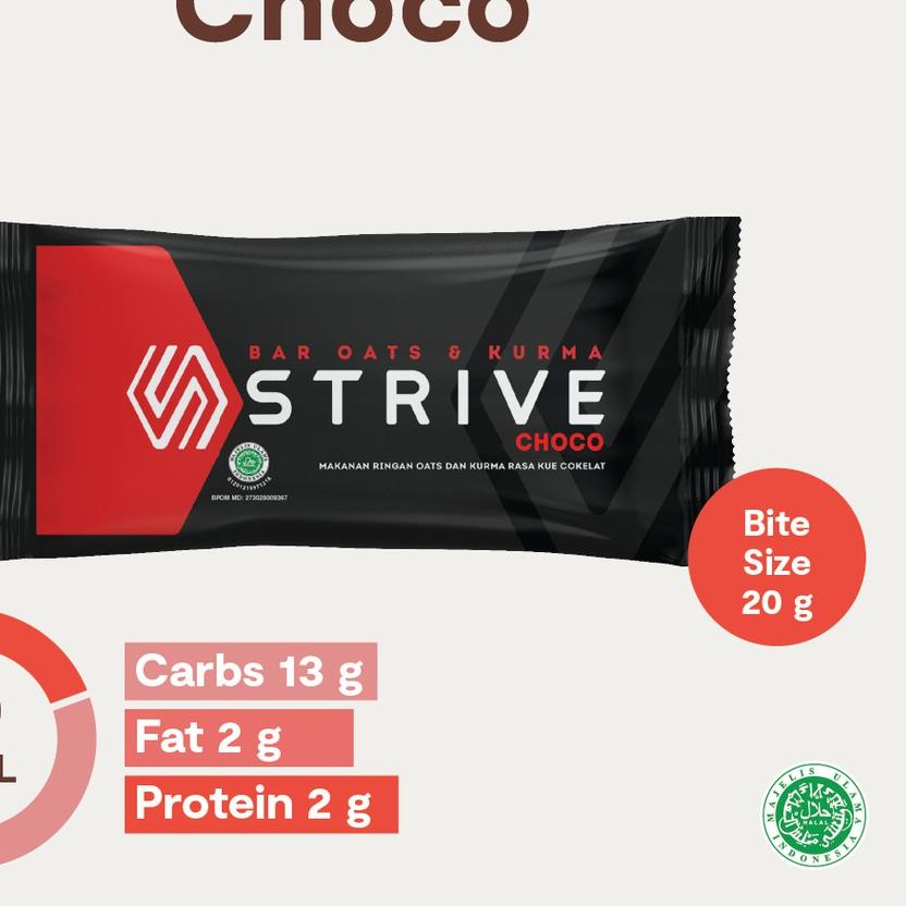 

SALE|SQ14|Strive Energy Bar Bite Size Choco - 20 gr x 5 pcs