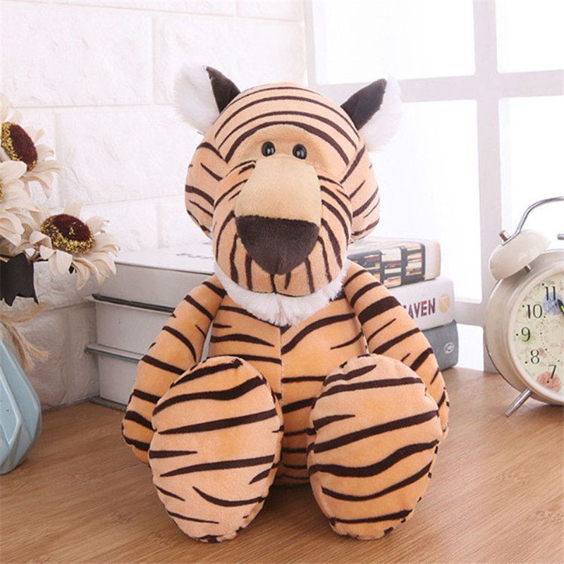 Mainan Boneka Stuffed Plush Hewan Singa / Gajah / Harimau / Monyet / Rusa Ukuran 25 / 35cm Untuk Anak