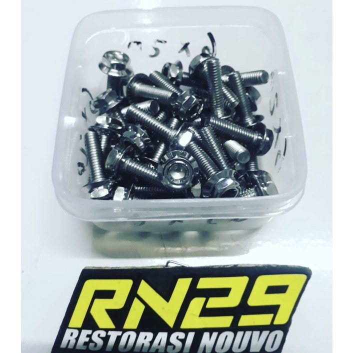 Baut stainless 2 kunci 6 x 15 baut 2 kunci panjang 15 mm baut 10 panjang 1.5 cm baut stainles 2