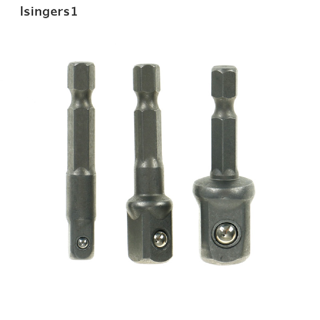 (lsingers1) 3pcs / Set Adapter Mata Bor Hex Shank 1 / 4 &quot;3 / 8&quot; 1 / 2 &quot;