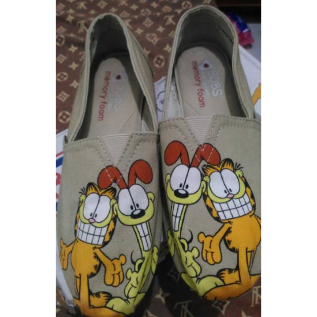 Skechers Bobs Garfield cream original preloved/sepatu flat preloved