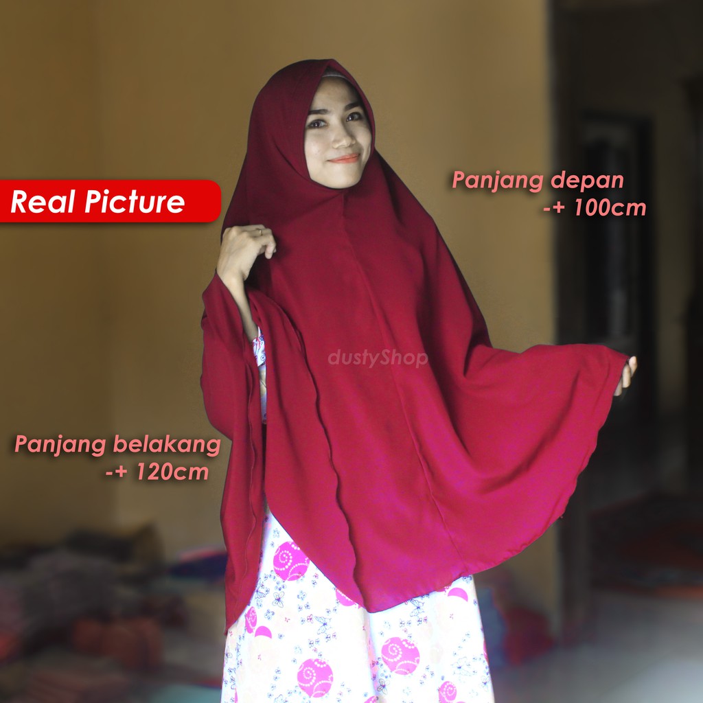  Khimar Jumbo Syari size XL 100 x 120cm Jilbab instan syar 