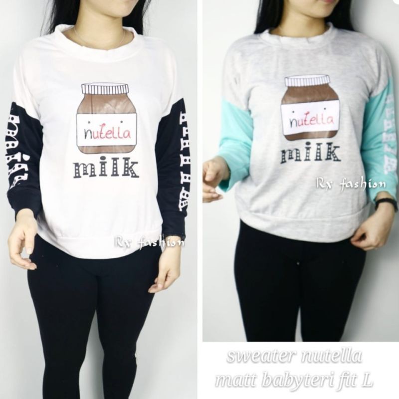 eReX FASHION Sweater nutella bahan babytery fit to L