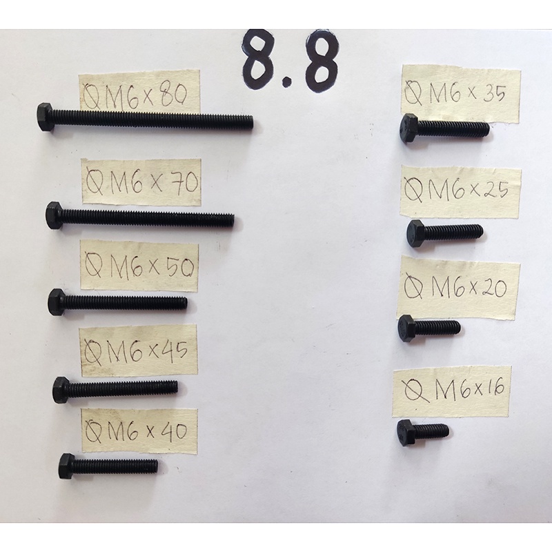 8.8 BAUT BAJA HITAM 8.8 | I Ring Pir M6 I Ring Baut M6 I Mur Baja M6 M6x16 M6x20 M6x25 M6x35 M6x40 M