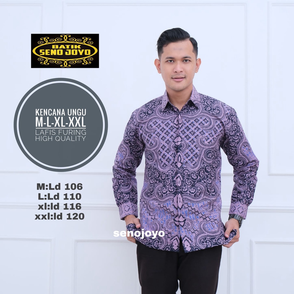 baju batik pria lengan panjang KEUNGGUAN SOF LAVENDER modern PREMIUM KEKINIAN BATIK SOLO MURAH