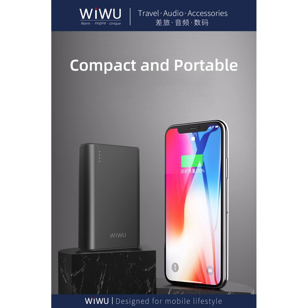 WIWU POWER QUANTUS JC-06 - 20000mAh Powerbank - PD 18W Max and QC3.0