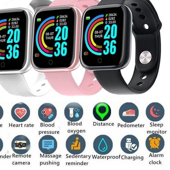 ➱ Dennos Y68 smartwatch d20 Jam Tangan Tahan Air IP68 Monitor Denyut Jantung ➽