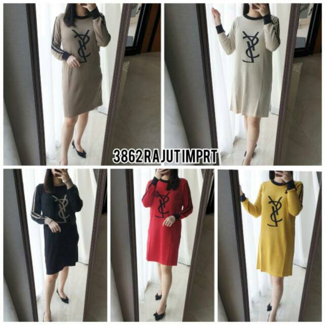 Dress wanita rajut mickey mouse/dress rajut import/tunik muslim/tunik fashion