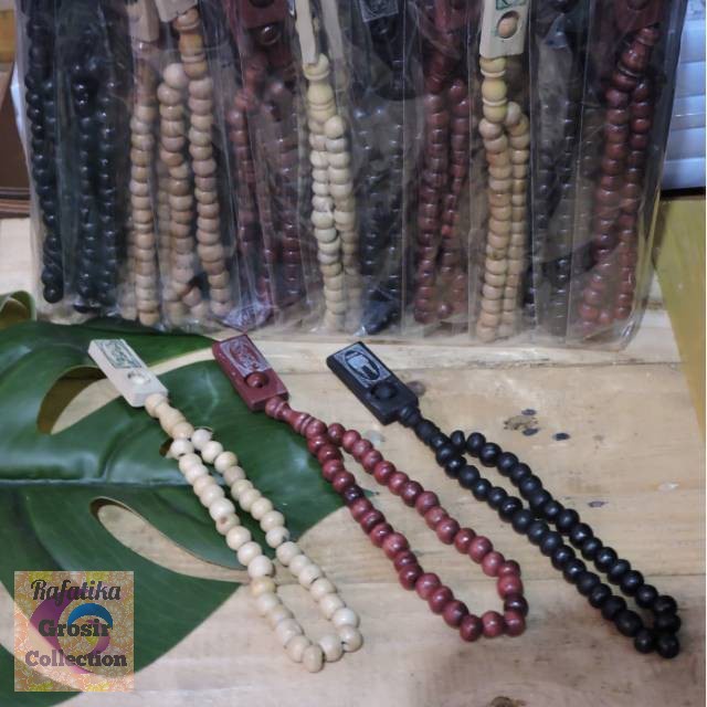 TASBIH KAYU PENDEK 33 BUTIR, OLEH OLEH HAJI UMROH SOUVENIR PERNIKAHAN, WARNA KOMPLIT GROSIR DAN ECERAN