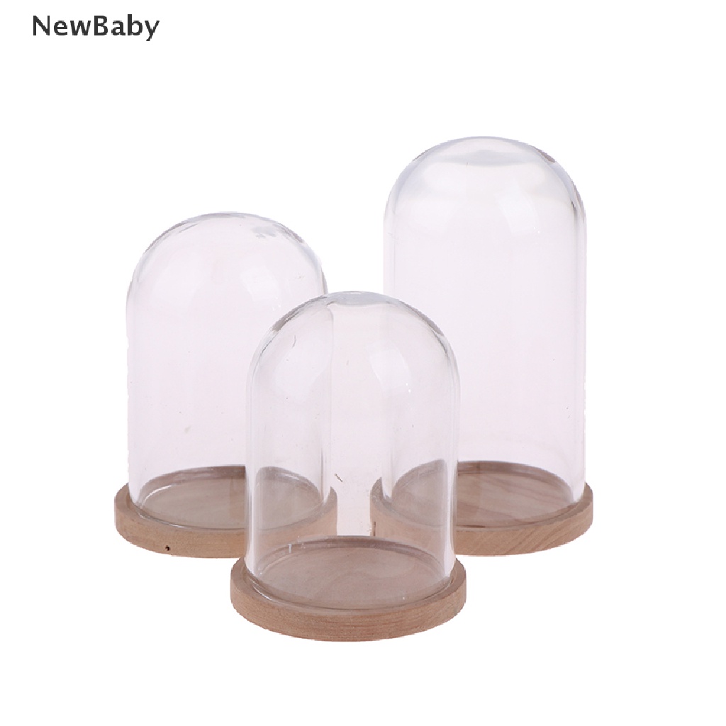 Newbaby Miniatur Toples Kaca Display Bunga Dengan Base Untuk Dekorasi Rumah Boneka 1: 12