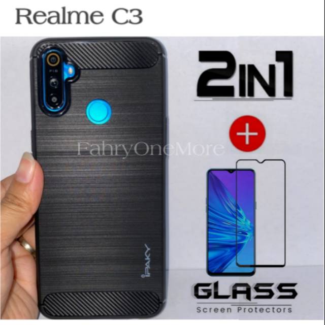 Case REALME C3 - PAKET Tempered Glass Layar (6,5 inch)