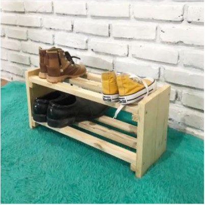 Rak Sepatu Kayu Jati Belanda Simple