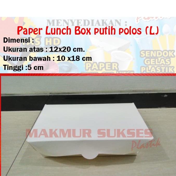 Paper Lunch Box Forming Putih Ivory Laminasi (L)