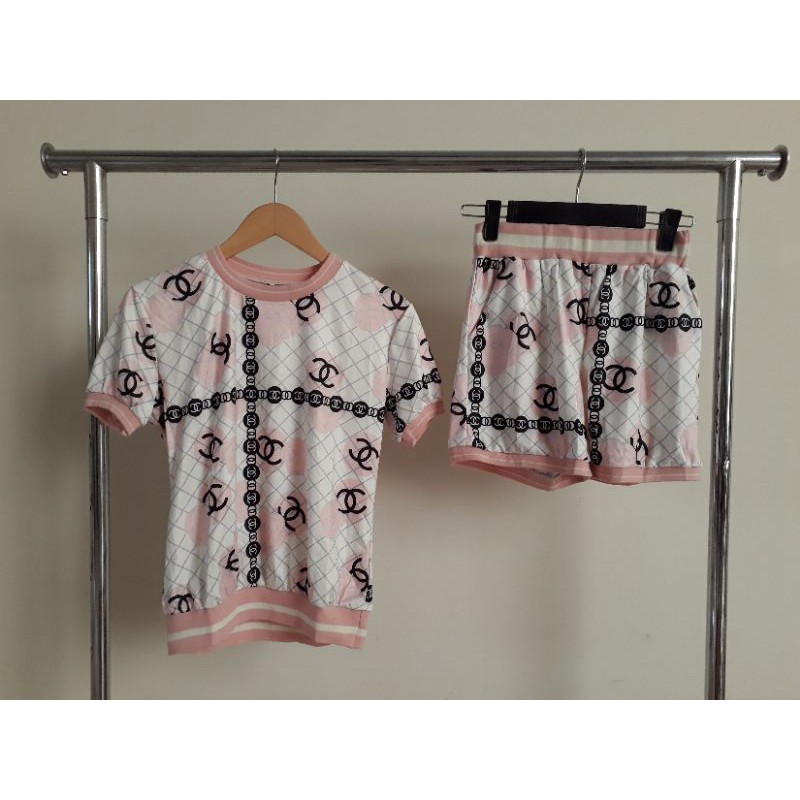 Setelan set import kaos short pants wanita branded