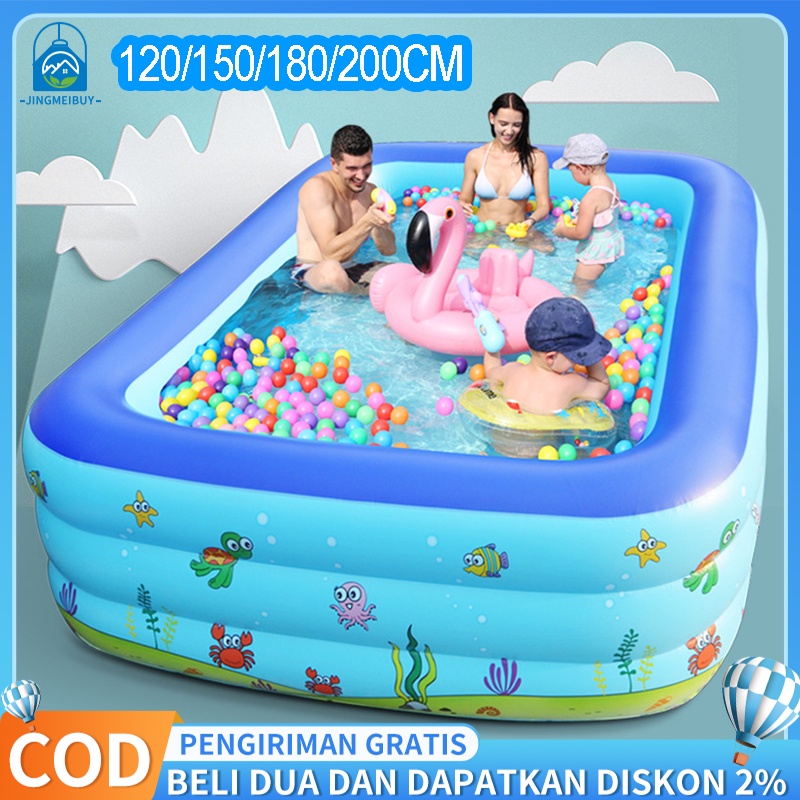 Jual COD Kolam Renang Anak Jumbo Petak Karet Bahan Tebal 1.5M ...