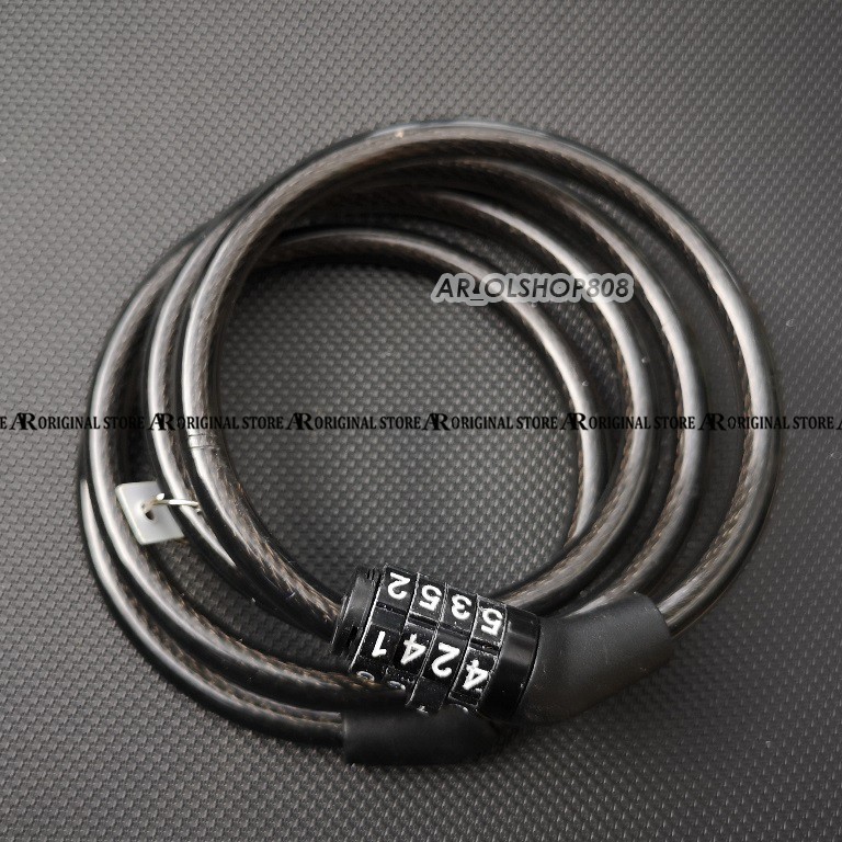 Kunci Gembok Sepeda Spiral Kode Gembok HELM KYT NHK GM BMC PENGAMAN HELM SEPEDA MOTOR KUNCI GEMBOK - Rantai Helm Gembok Sepeda Motor Kunci Pengaman Helm KYT INK NHK GM BMC-3