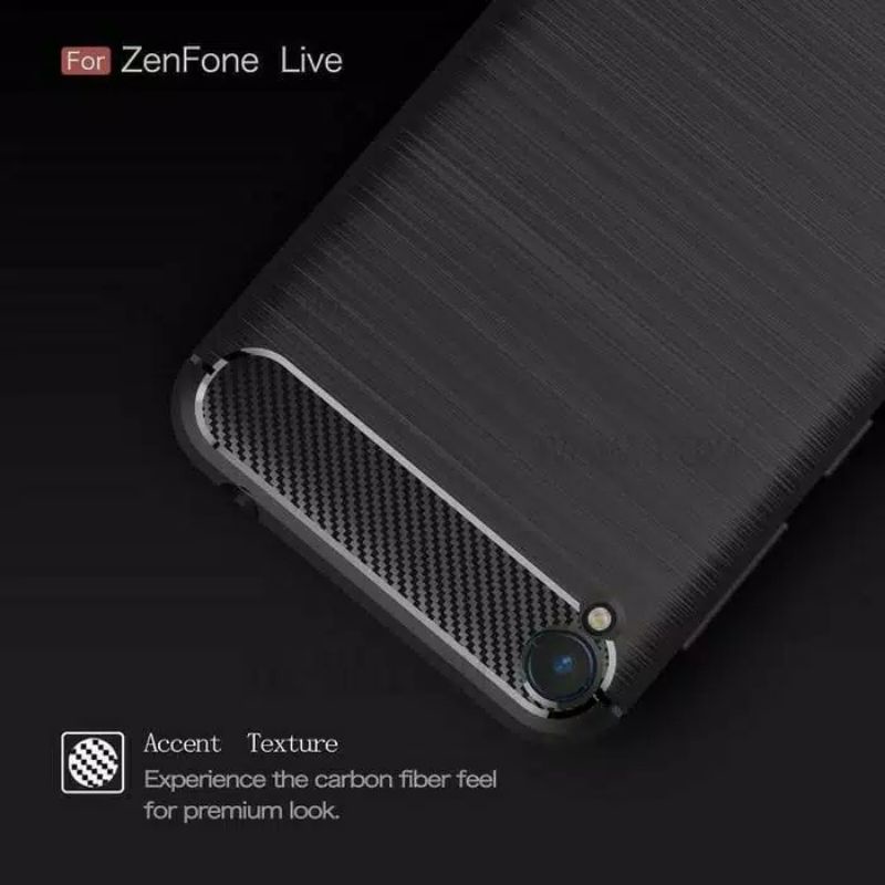 CASE CARBON ASUS ZENFONE LIVE ZB501KL A007 FIBER LINE SOFT RUBBER BRUSHED