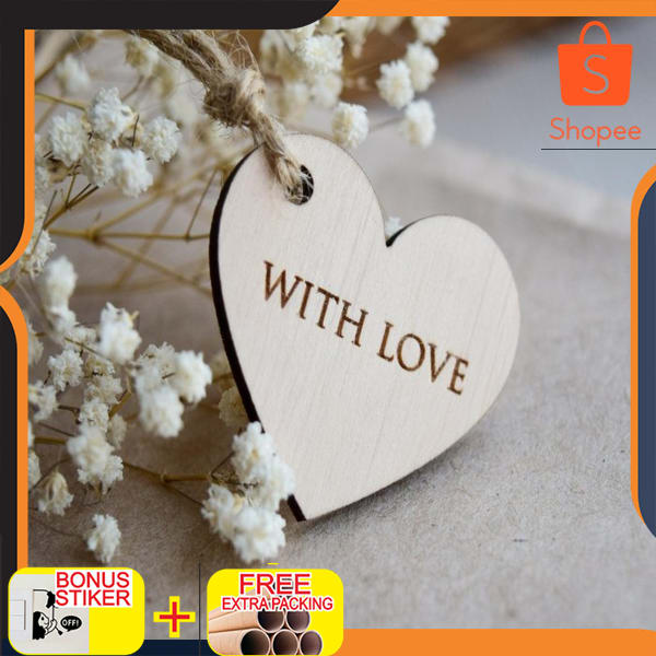 

Label Tag Kayu Love | Hampers Tag Kayu | 4x3cm | Hiasan Hampers Elegan