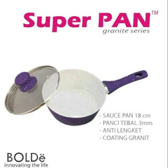 BOLDE SUPER PAN SAUCE PAN WHITE PURPLE 18 CM (PUTIH UNGU, PANCI)