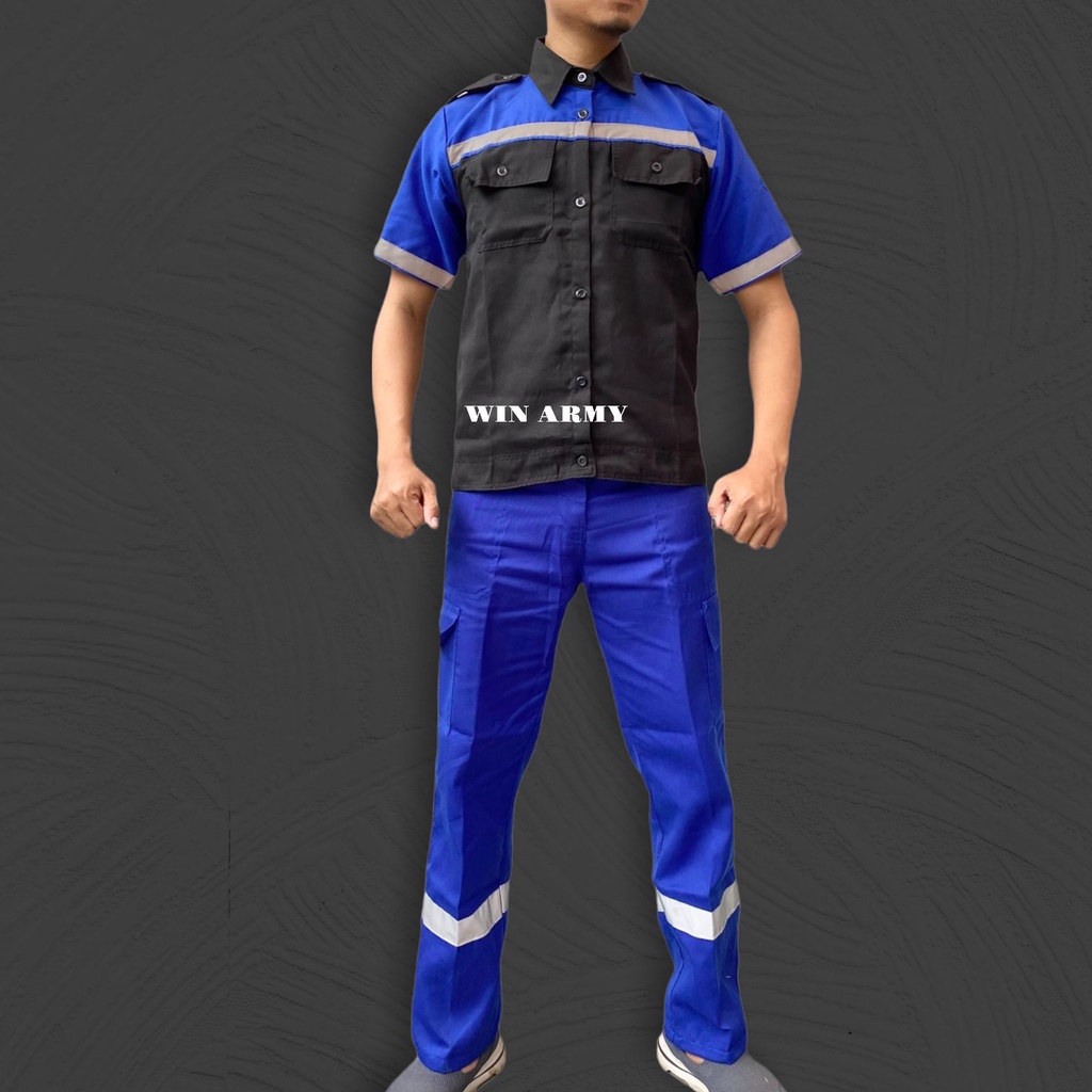 Setelan Atasan Pendek Kombinasi Baju Safety Lengan Pendek Katelpak Wearpack Atasan Safety Kombinasi Terbaru