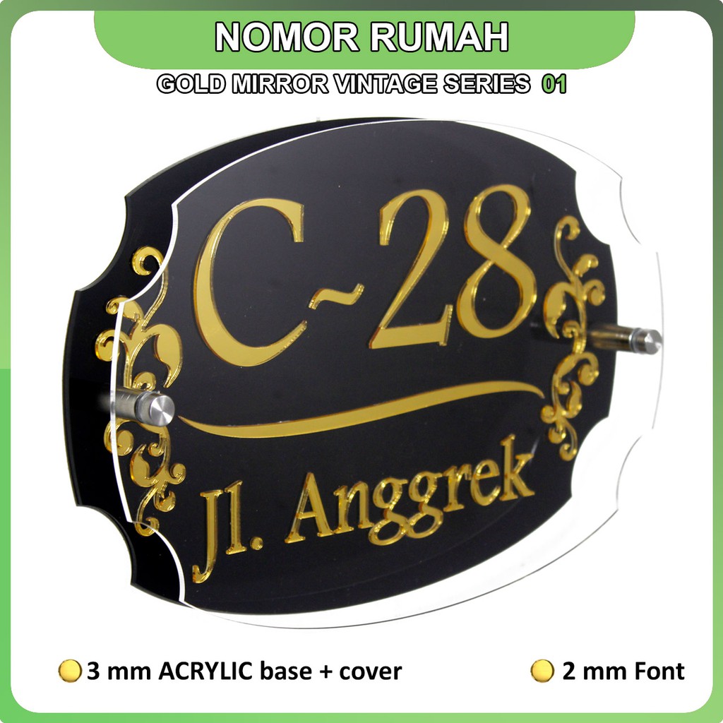 

Nomor Rumah Mirror Vintage Series Bahan Acrylic/Akrilik