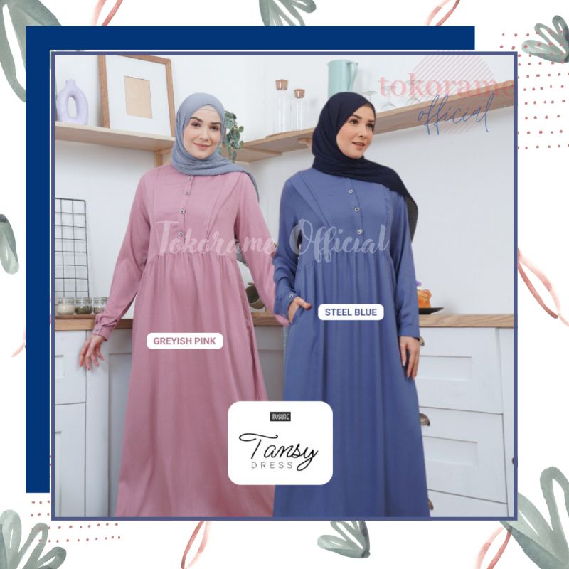 Gamis Muslim Dewasa Tansy Dress Busana Muslimah Remaja Terbaru Original Mysure