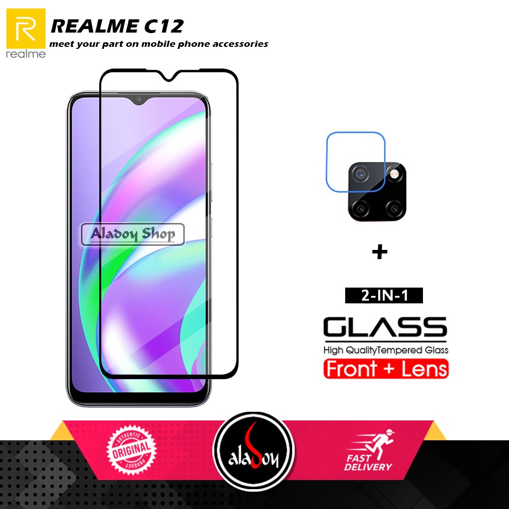 Tempered Glass Layar Realme C12 / C15 Free Tempered Glass Camera