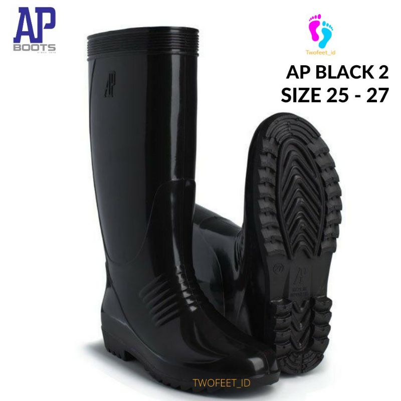 Sepatu Boots AP Hitam Panjang / Sepatu AP Boots Full Black