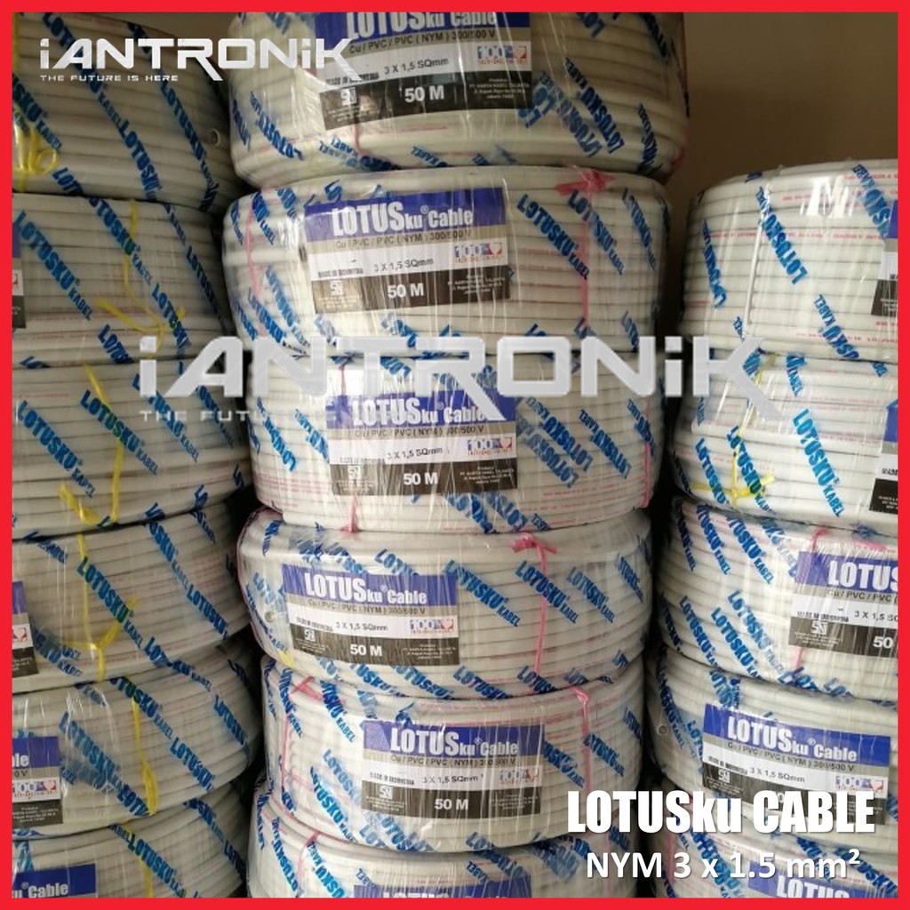 LOTUSku Kabel NYM 3x1.5 50M Kabel Listrik Roll 50 Meter Jual Meteran