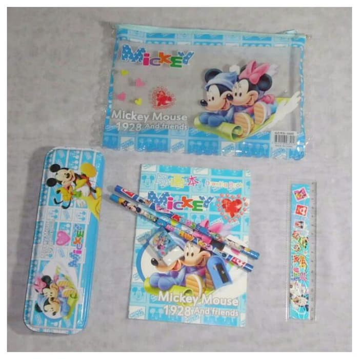

Paket Alat Tulis - Paket Puzzle Anak - Paket Ujian Tempat Pensil Set Mickey Mouse + Dompet Plastik