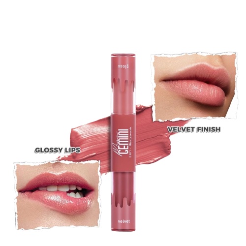 Madame Gie Miss Gemini 2 in 1 Gloss n Velvet - Make Up Lipstick