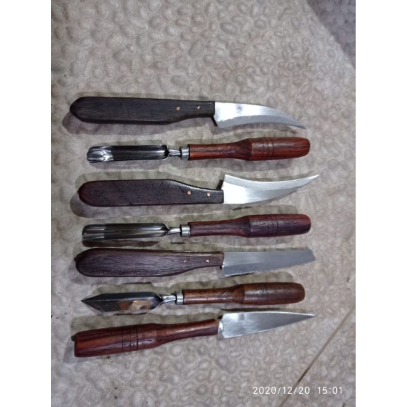 pisau set garnish ukir buah 1set isi 7 kualitas super