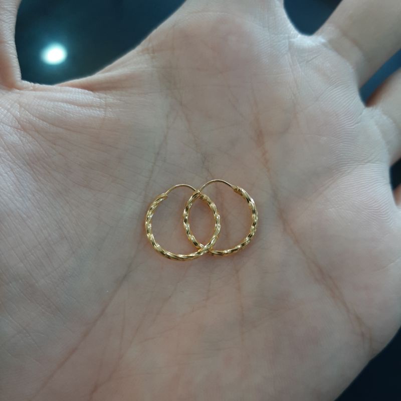 Anting gipsy lilit emas asli kadar 300