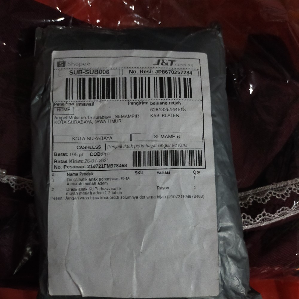 Dress Batik Anak Perempuan Semi A Murah Meriah Adem