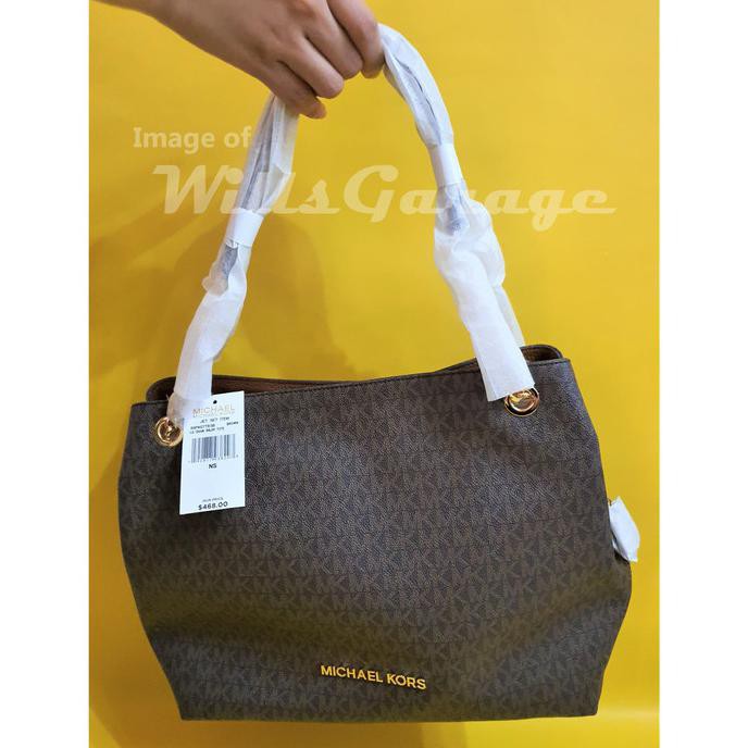 Big sale tas tote bag wanita korea✿ Michael Kors Jet Set Item Large Chain PVC Signature Shoulder