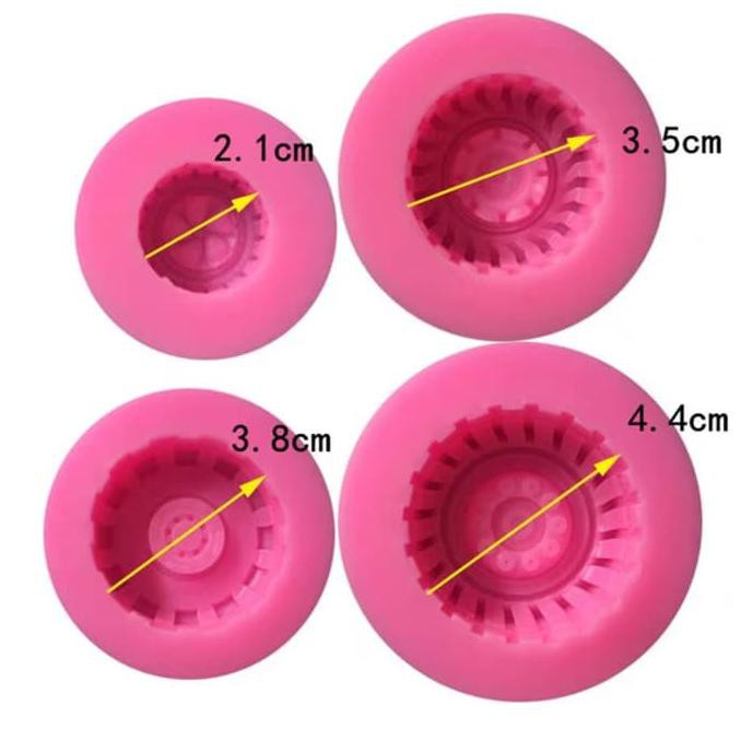 Cetakan ban silikon warna pink cetakan fondant cetakan ban mobil motor AT428