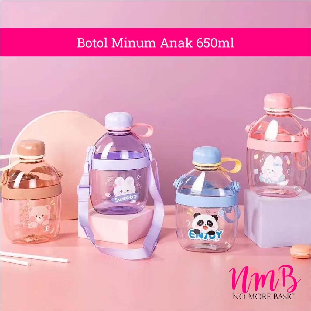 Botol Minum Anak 650ml BPA Free Karakter Kartun Binatang Lucu