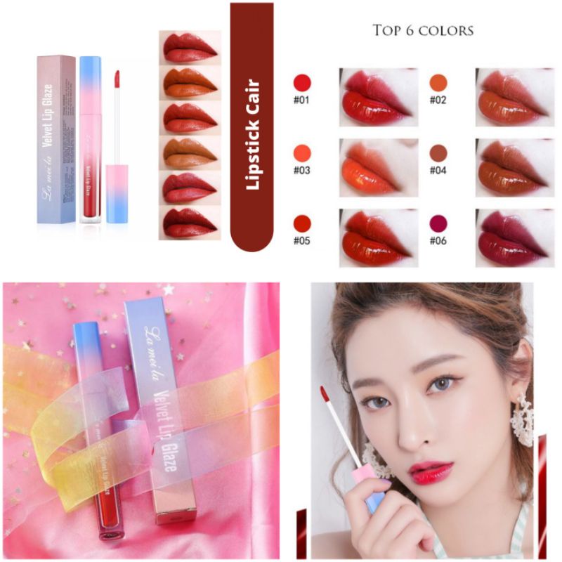 Liptint Velvet Lip Glaze Lip Tint Matte Lipglaze Kosmetik Bibir Makeup Make Up