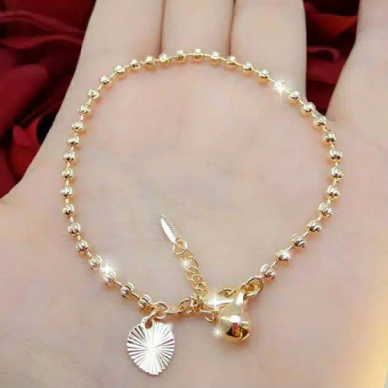 Gelang tangan biji lada kecil gold 18k