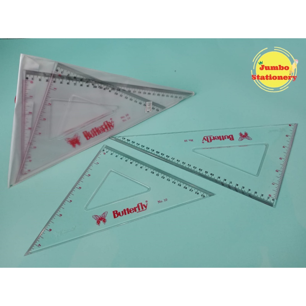 Penggaris Segitiga Butterfly no 10 / Triangle Ruler