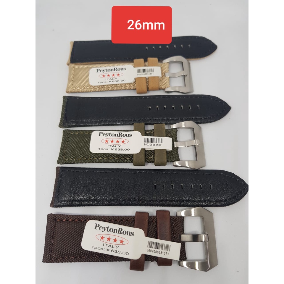 tali jam tangan kanvas double kulit jam tangan sport 26mm