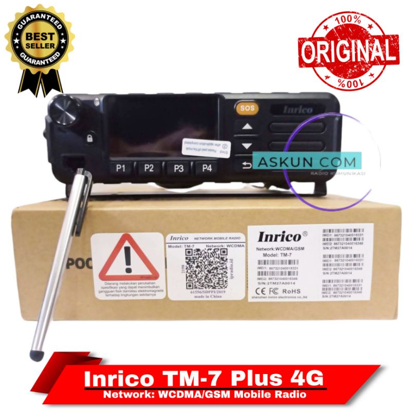 Inrico TM-7 Plus 4G Network Radio Zello Walkiefleet Android Original