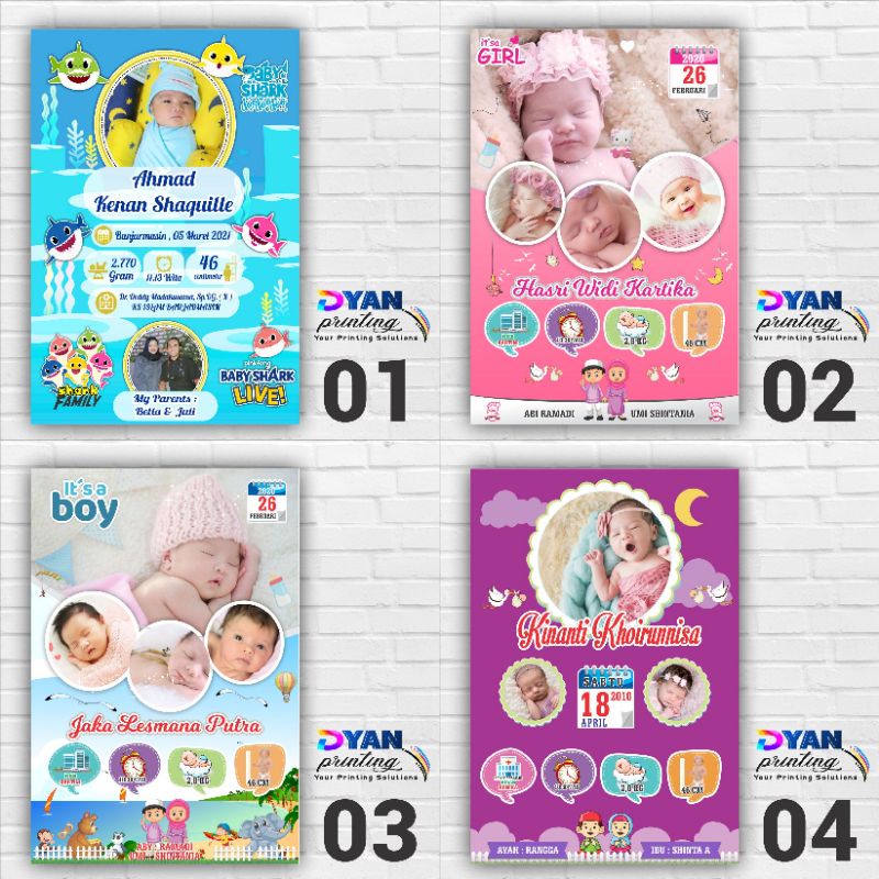 WALLDECOR BIODATA BAYI &amp; ANAK CUSTOM, BAHAN KAYU