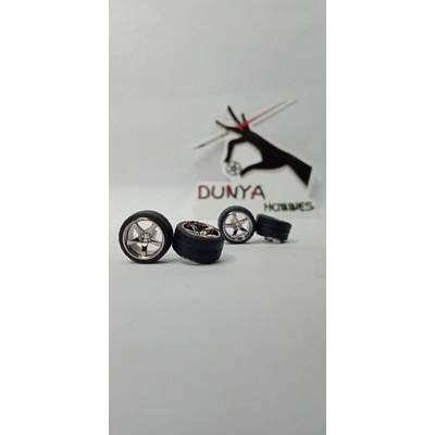 BC26402S-SR ban karet diecast 1/64 BNDS model 5 spoke warna silver