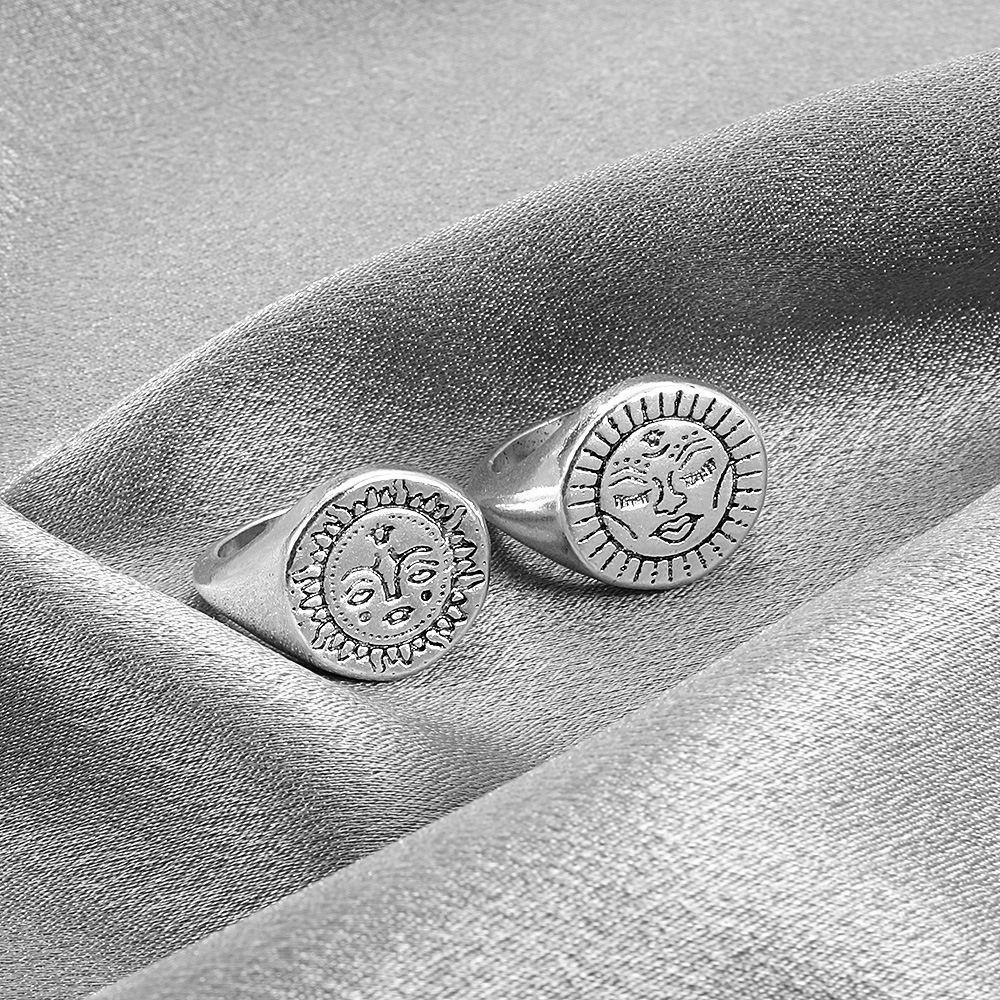 REBUY Rebuy Cincin Aesthetic Punk Berlebihan Aksesoris Mata Wajah Untuk Pria Wanita Fashion Jewelry
