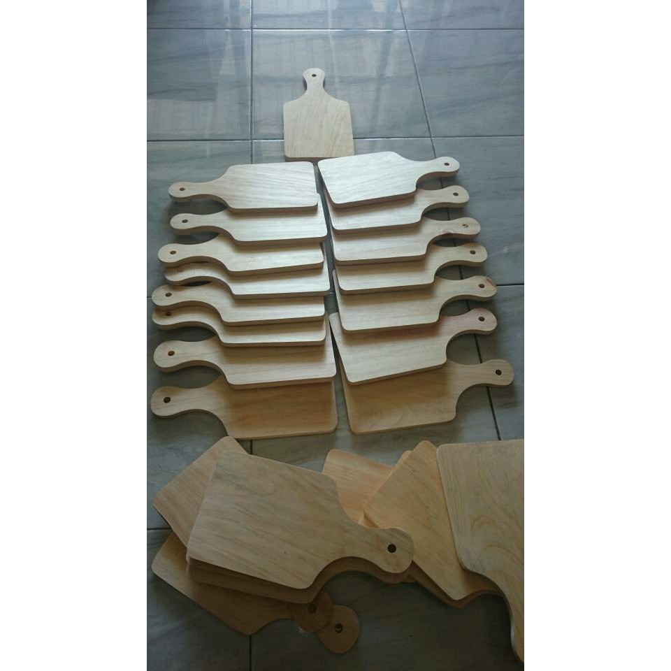 Talenan Kayu Pinus 34x18cm MURAH TEBAL / Wooden Cutting Board (Tampel Pingul)