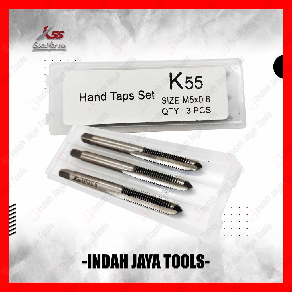 K55 Hand Tap M5 x 0.8 - Mata Tap 5 x 0.8 Isi 3 Pcs