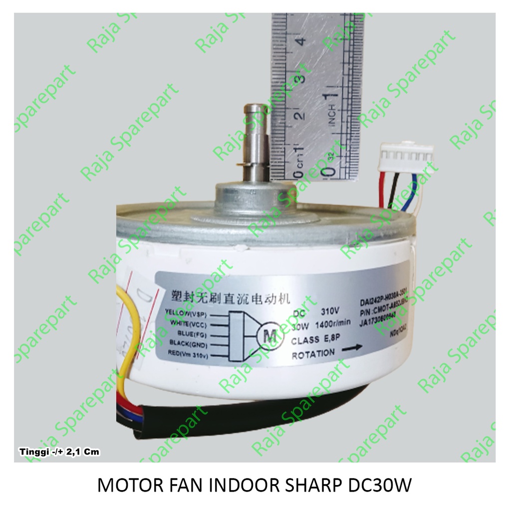 MOTOR FAN INDOOR AC SHARP DC310V 30W / DINAMO KIPAS INDOOR AC SHARP DC310V 30W (UKURAN ADA DI GAMBAR)