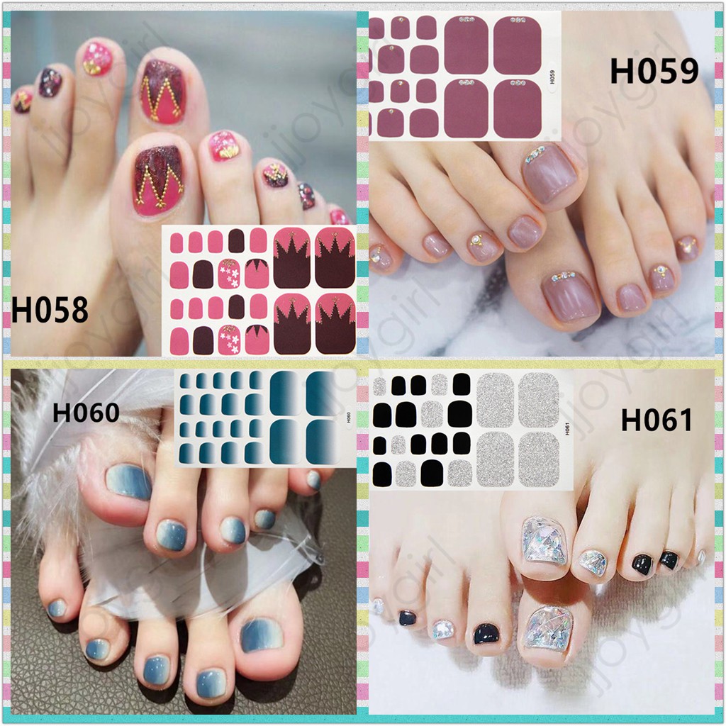 H Nail Stiker Kuku Motif Kartun Hiasan kuku 3D Anti Airuntuk Stiker Kuku Nail Art Toenail Sticker